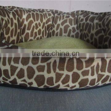 leopard single side fleece polyester pet bed single plush dog beds