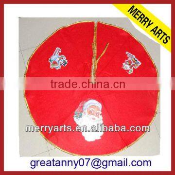 Promotional gift Christmas tree skirt red santa cheap christmas tree skirts