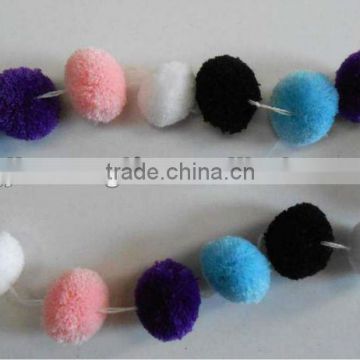 Garment Accessories Assorted Color Cotton Pompom Twine