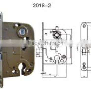 europe cylinder hole mortise lock body