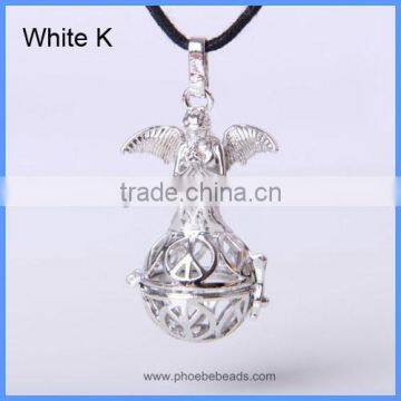 New Arrival Hollow Chime Box Pendant For DIY Angel Cage Sound Bell Beads Harmony Pregnancy Necklace BAC-M005