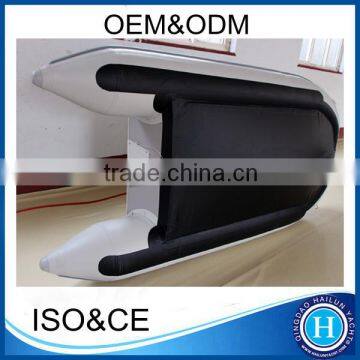 Rolled-up portable boat 4-persons inflatable dinghy 300 with aluminum/airmat/plywood floor
