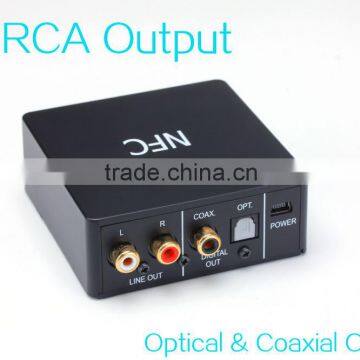 Stereo RCA SPDIF Optical Toslink Coaxial NFC AptX Bluetooth Audio Adapter
