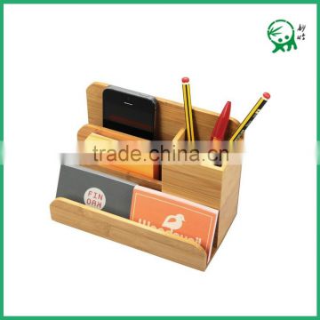 Bamboo Desk Organizer Case Desktop Storage Box