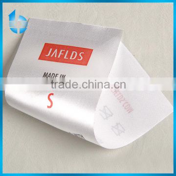 Flexographic printing satin ribbon washing care label for children's pullover