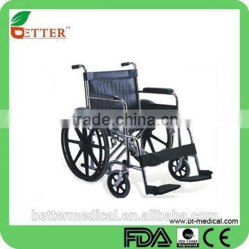 Extra width and adjustable seat high steel manual wheelchair