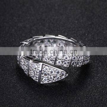 Snake Open Women Ring Blue Gemstone Setting New Design Ladies Finger Ring