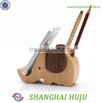 Elephant wooden mobile phone holder