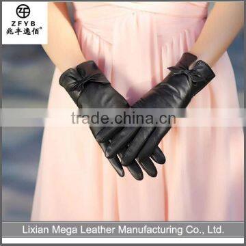 China wholesale custom Women Sheepskin Tight Leather Gloves