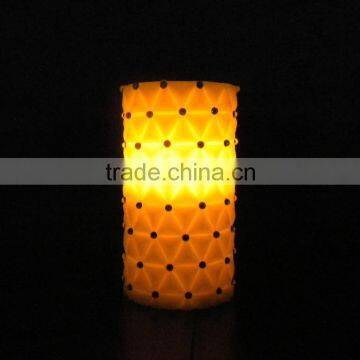 3AAA Batteries White Special Crystal Led Flameless Wax Decorative Candle photo-5