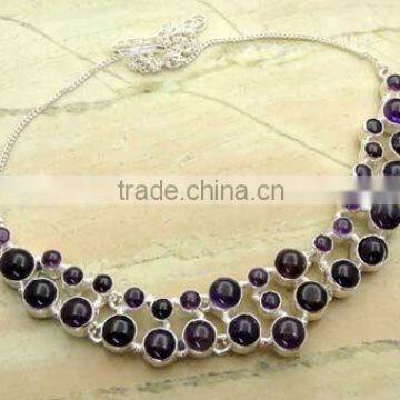 58.70 ctw Genuine AMETHYST & .925 Sterling Silver Necklace