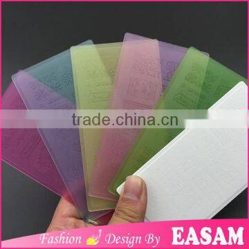 Easam new cheap high quality plastic PVC nail art stamp plate with 6 color available                        
                                                Quality Choice