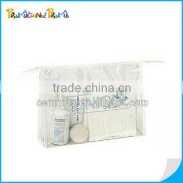 Transparent clear pvc cosmetic bag with zipper closure