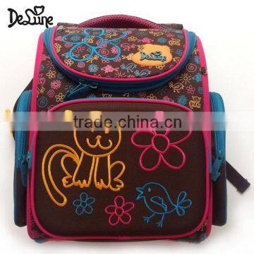 Factory price lovely cat pattern promotion item girls school bag