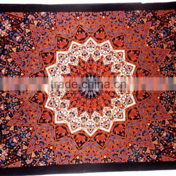 Twin Star Tapestries, Psychedelic Star Mandala Tapestry Wall Hanging, Indian Bedspread Bohemian Room Decor, Dorm Bedding Tapestr