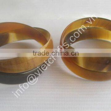 Buffalo Horn Bangle, Couple Design, Honey Horn Color