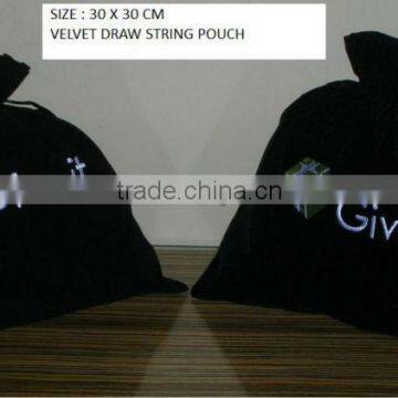 Advertising velvet draw string pouch