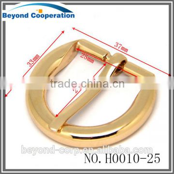 D buckle in real gold finish for handbag half-ring buckle half-round pin buckle