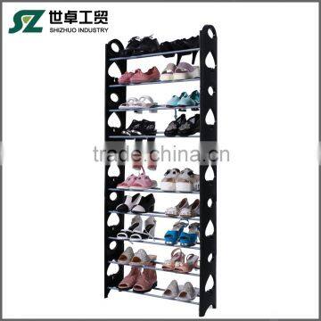 10 layers of 30 pairs of shoes black portable metal rack