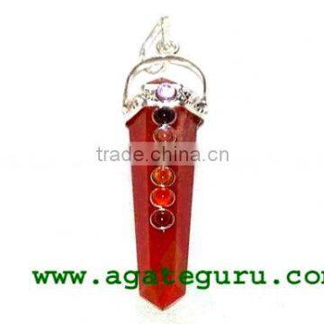 Red Jasper Seven Chakra Bridge Pendant