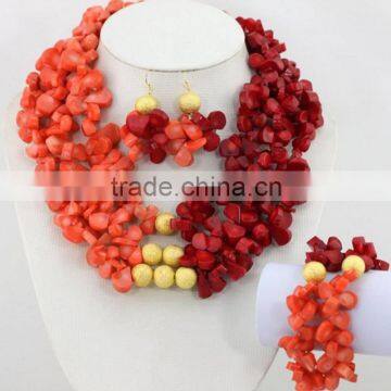 New design made in china african beads jewelry coral beads jewelry set for wedding