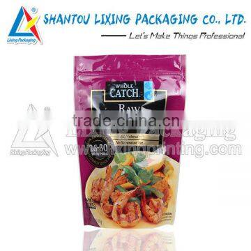Stand up food package with zipper