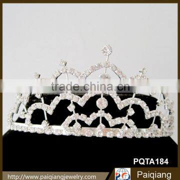 Fashionable delicate silver tone women girls party rhinestone big tiara