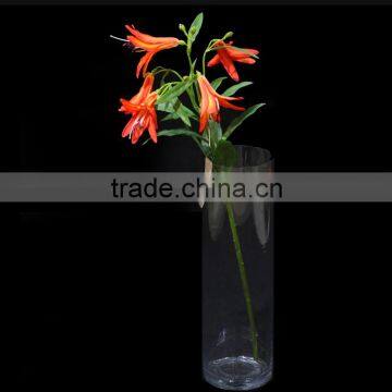 China different kinds fabric lily flower with glue - five heads