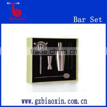 wholesale stainless steel 5pcs wine bar set , cocktail bar set, wine bar set