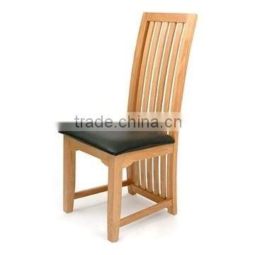 Leather Pad Oak Dining Chair