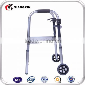 4-leg aluminum bariatric walker with two wheels