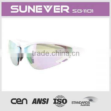 half frame sport sunglasses with revo lens