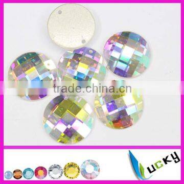 New 2014! 1031# Crystal ab color Flat back Highest quality sew-on crystal ab beads Round shape Strass Rhinestones