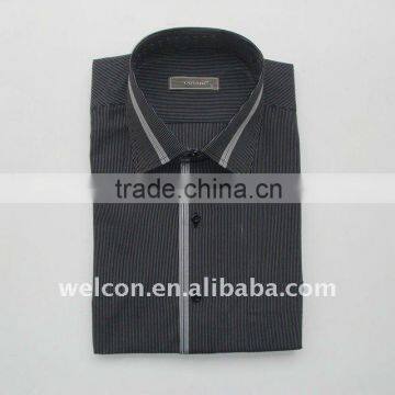 100% cotton long sleeve Men's black and white stripe casual shirt