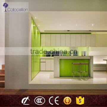 White and green color Gloss Exquisite Kitchen Cupboard combinations