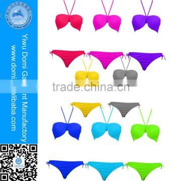 Women 2PCS Sexy Padded Swimwear Ladies Bikini Beachwear Sexy Sling Bikini