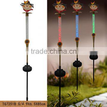 Outdoor Decorative Harvest Festival Scarecrow Metal Garden Stake Solar Led Light photo-2