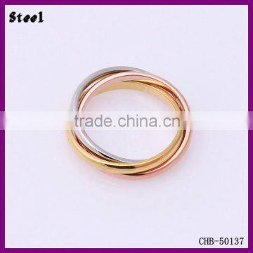 Yiwu Jewelry Wholesale 3 Circles Stainless Steel Fashion Ring Finger Rings