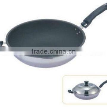 Stainless Steel Three Laye Ceramic Non-stick Frying Work