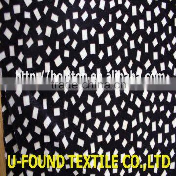 China Velvet Factory Black Write KS Polyester Spandex Velvet Fabric For Garment