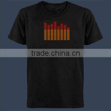 Wholesale 100% Cotton Sould Active Led T-shirt / el T-shirt/el Equalizer T-shirt photo-5