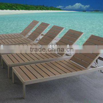 Outdoor aluminum sun lounger / polywood chaise lounge