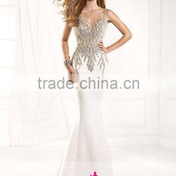 WYY13 Hoe sale sexy backless sleeveless beaded bust mermaid vestido de festa prom dress