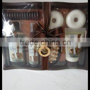 New Wild Vanilla Sugar Hot Sale High Quality Bath Set in Wooden Basket