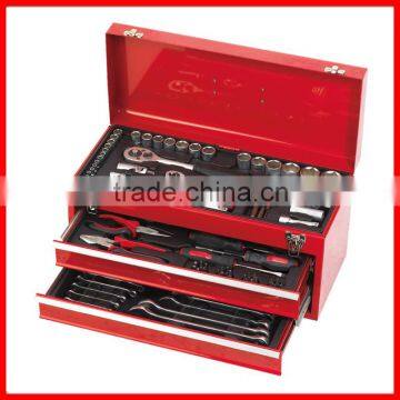 Combined Tool Set with 2 Drawer Metal Case, 90pc