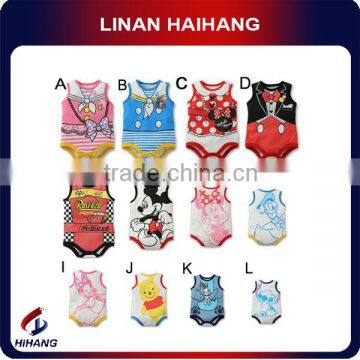 OEM design cartoon cotton printed baby rompers