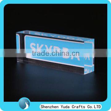 custom made tabletop printed brand block acrylic logo block