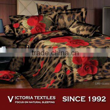 luxury animal mix flower pattern printed bed sheets set with duvet cover 3D