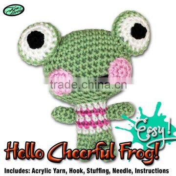 DIY cheerful frog crochet animal toy