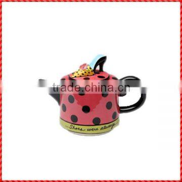 Colorful ornated fantastic ceramic tea container